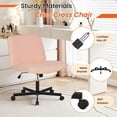 thumbnail image 2 of Dkelincs Criss Cross Chair Vanity Chair, Wide Seat Office Desk Chair with Adjustable Height, Armless Computer Task Chair for Adults, 360°Swivel, Pink, 2 of 7