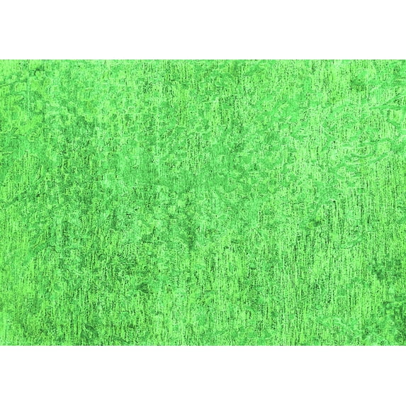 Ahgly Company Indoor Rectangle Abstract Green Contemporary Area Rugs, 5' x 7'