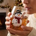 thumbnail image 6 of SLYNSHome Christmas Glass Tumbler 420ml Hand Blown Crystal Whiskey Cup with Gold Rim for Holiday Barware Home Christmas Party Gift, 6 of 7