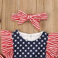 thumbnail image 3 of Baby Girls 4th of July Outfits Ruffled Romper With Headband, 3 of 5