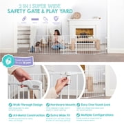 Regalo Super Wide Baby Gate and Play Yard, 56-144 in, White, Ages 6-24 Months