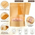 thumbnail image 2 of 10 Pcs Kraft Bags with Window Kraft Stand up Pouches Bulk Kraft Zipper Lock Paper Bags Pouches Food Storage Bags Reusable Heat Sealable Bags for Packaging Home Office Business (6 x 9 Inch), 2 of 7