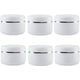 thumbnail image 1 of Paquete de 6 botellas de tarro redondas de plástico blanco vacías de 100 ml con revestimientos y tapas de rosca, tarros de cosméticos rellenables, 1 of 5