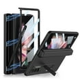 thumbnail image 1 of Elehold Rugged Case for Samsung Galaxy Z Fold 4 7.6 inch Case Shockproof Hard PC with Hinge Protection S Pen Holder Magnetic Kickstand  Built-in Screen Protector Protective Case,Black, 1 of 8