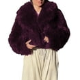 thumbnail image 2 of gbyLJF Women's Luxury Faux Fur Coat Solid Color Fuzzy Long Sleeve Jackets Warm Winter Outerwear Cardigan, 2 of 4