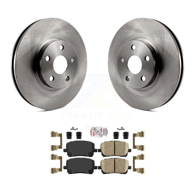 Transit Auto Front Disc Brake Rotors and Ceramic Pads Kit for Car 2003-2008 Toyota Corolla Matrix Pontiac Vibe K8A-104022