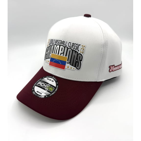 Venezuela Baseball Fan Cap – Champion Style White Burgundy Snapback