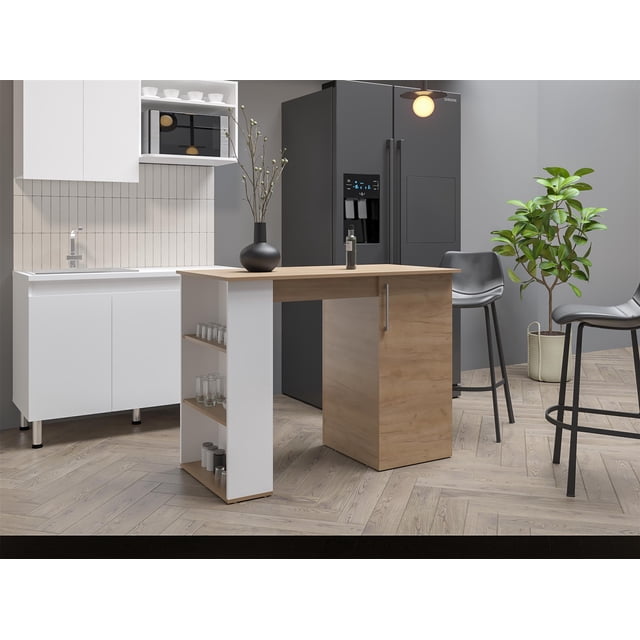 Allen 47" Wide Kitchen Island Engineered Wood Multi-Color