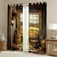 thumbnail image 2 of Manfei Teens Western Cowboy Cowgirl Blackout Curtains Set of 2 (52x84 Each),Rustic Farmhouse Window Curtains,Old Barn Door Curtains and Drapes,Lightweight Room Decor, 2 of 6