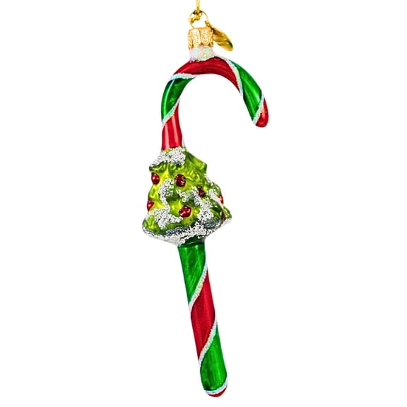 Morawski 6.25In Christmas Tree Candycane, Glass, Ornament 10488.19026 Green