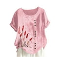 thumbnail image 2 of Shorts pour Femmes, Blouses pour Femmes, Mode Féminine Imprimée Confortable Ample Manches Courtes Blouse Boutonnée Col Rond Décontracté, 2 of 4