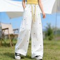 thumbnail image 7 of Generic Girls Sweatpants Preppy Kids Wide Leg Baggy Sweatpants Lightweight Graphic Joggers Casual Trousers with Pockets Daily Wear, 7 of 7