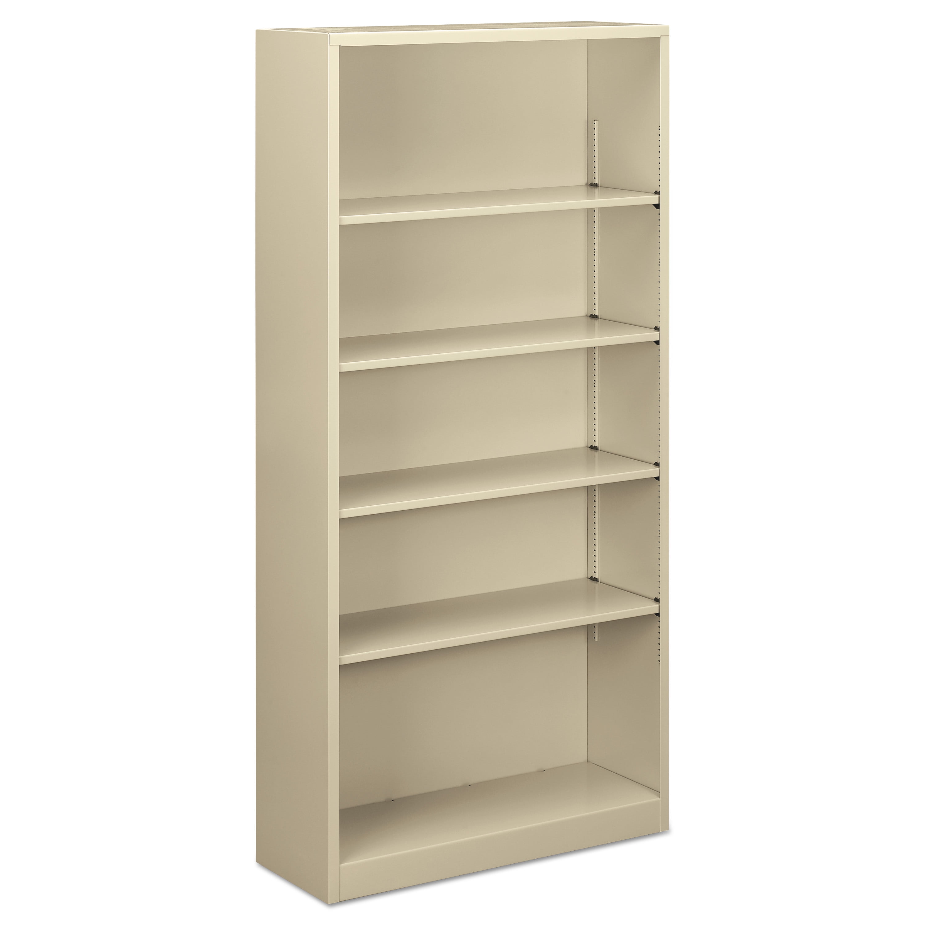 Alera Steel Bookcase, 5Shelf, 34.5"w x 12.63"d x 71"h, Putty