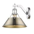 thumbnail image 2 of 3306-1W CH-AB Golden Lighting Orwell - 1 Light Wall Sconce-9.63 Inches Tall and 10 Inches Wide-Chrome Finish-Aged Brass Shade Color, 2 of 3