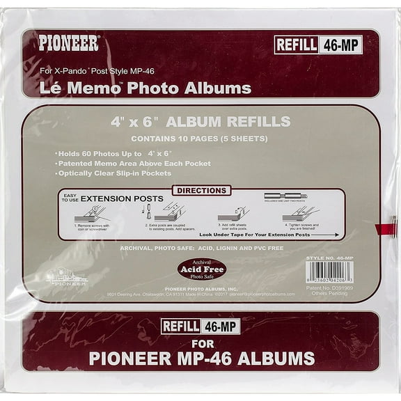 Pioneer 6-Up Refill Pages 6/Pkg-For Mp46 Photo Album