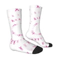 thumbnail image 3 of Uemuo Breast Cancer Awareness (4) Pattern Women's Crew Socks, Soft Durable Breathable Moisture-Wicking with Odor Control Cotton socks, 3 of 9
