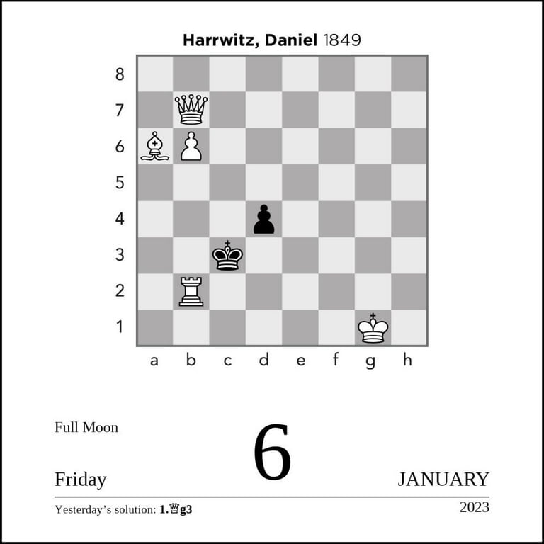 Chess 2023 Day-to-Day Calendar : A Year of Chess Puzzles (Calendar) 