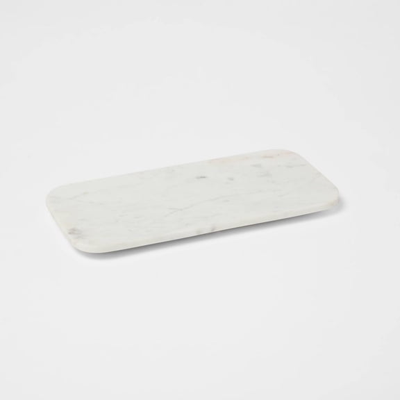 14" x 7" Marble Serving Platter White