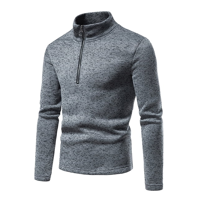 Camisas deportivas para correr para hombre, jersey de forro polar con cremallera de 1/4, sudaderas de manga larga (gris)