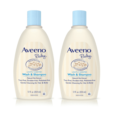 (2 Pack) Aveeno Baby Gentle Wash & Shampoo with Natural Oat Extract, 12 fl.