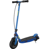 Razor Black Label E100 Electric Scooter – Blue, up to 10 mph, 8" Pneumatic Front Tire, for Kids Ages 8 