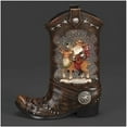 thumbnail image 4 of Roman 10 Inch H Lighted Swirl Boot Santa Riding Deer, Christmas Decoration, 4 of 8