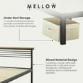 thumbnail image 3 of Mellow HYLLE Metal and Wood Platform Bed Frame with Low Headboard Shelf, Twin, Pine, 3 of 12