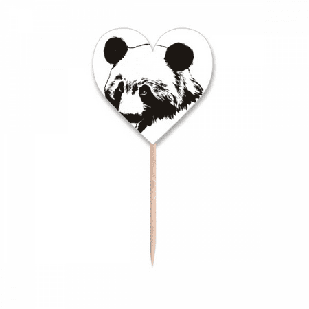 Fierce Outline Panda Cat Handsome Toothpick Flags Heart Lable Cupcake Picks