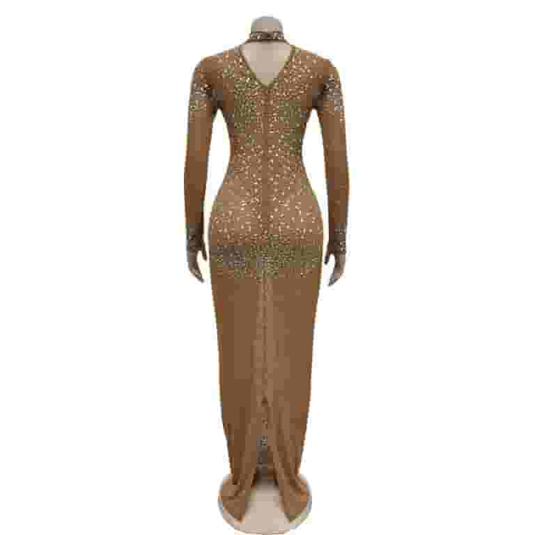 Women Sexy O-Neck Long Sleeve Glitter Elegant Evening Dress Women Sexy O-Neck Long Sleeve Glitter Elegant Evening Dress
