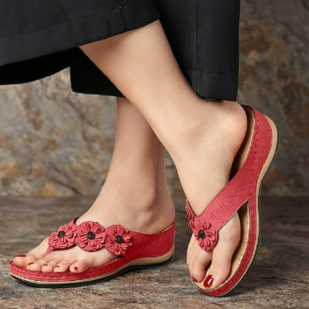 

Egmy Stretch Orthotic Slide Sandals Cross Sandals Woven Beach Wedge Slippers Shoes