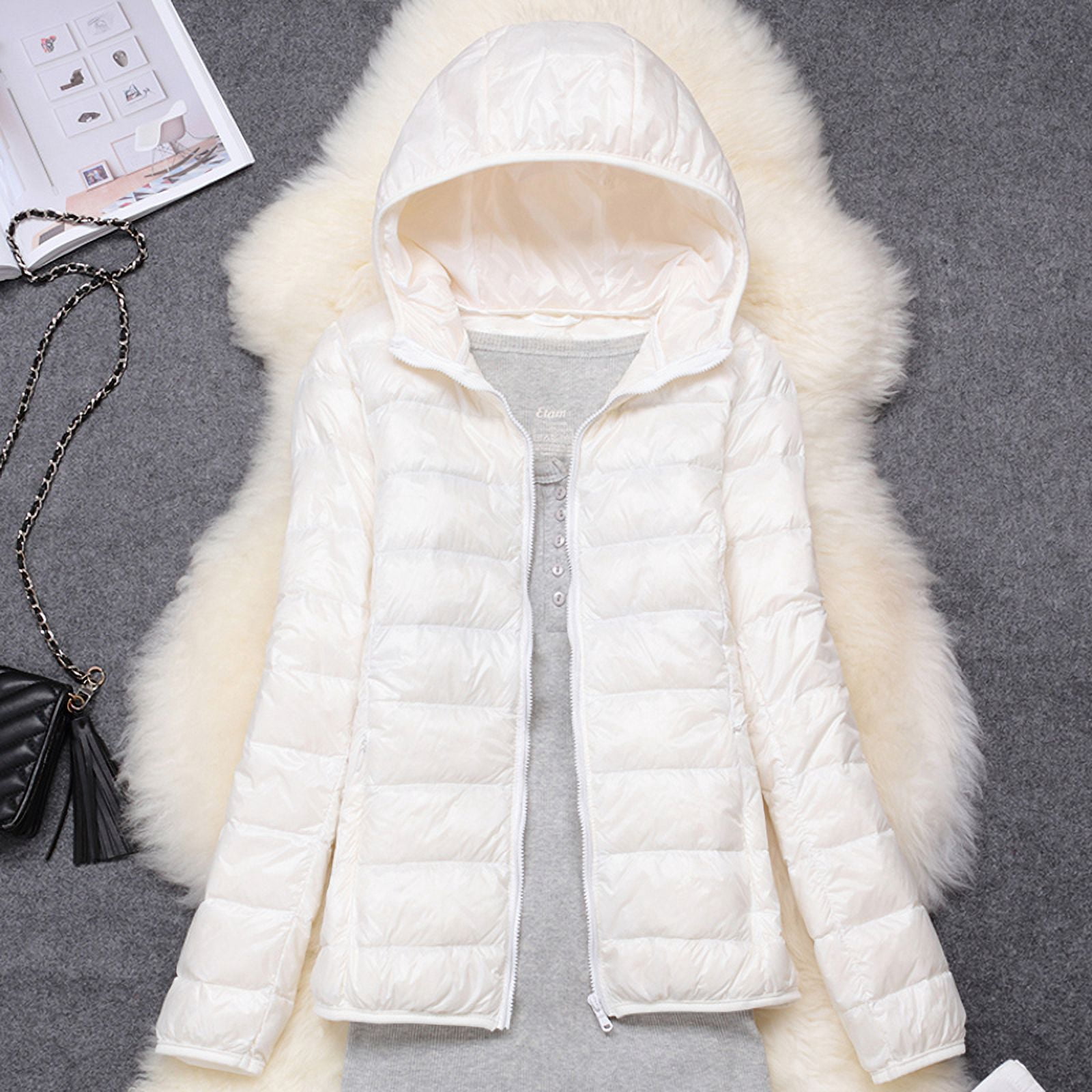 Veste Matelassée pour Femmes 15 Couleurs Grande Taille Ultra Légère avec Capuche