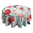 thumbnail image 4 of Pioneer Flower Floral Print Pattern Round Tablecloth 60"x60",Wrinkle Wipeable Table Cloth for Kitchen Dining Room Picnic Patio Party, 4 of 6