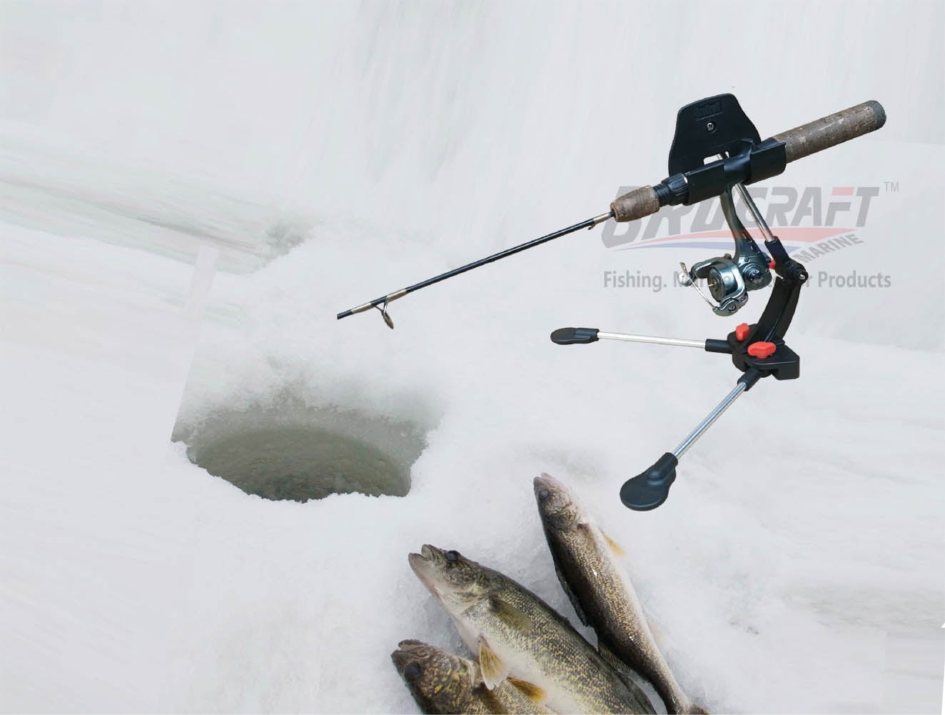 BroCraft Ice Fishing Tip Up / Ice Fishing Rod Holder / Ice Fishing
