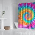 thumbnail image 2 of Colorful Tie Dye Mandala Pattern Shower Curtain 72"x72" ,Bathroom Decorative Shower Curtains Set with 12 Hooks,Modern Waterproof Washable Shower Curtain, 2 of 6