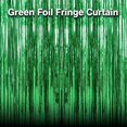 thumbnail image 2 of Green Foil Fringe Curtain with Shiny Metallic Tinsel, Emerald Green, for Party Backdrop Decoration, 2 of 3