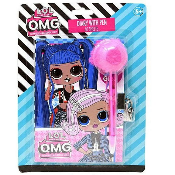 LOL "OMG" Diary with Pom Pen on Card
