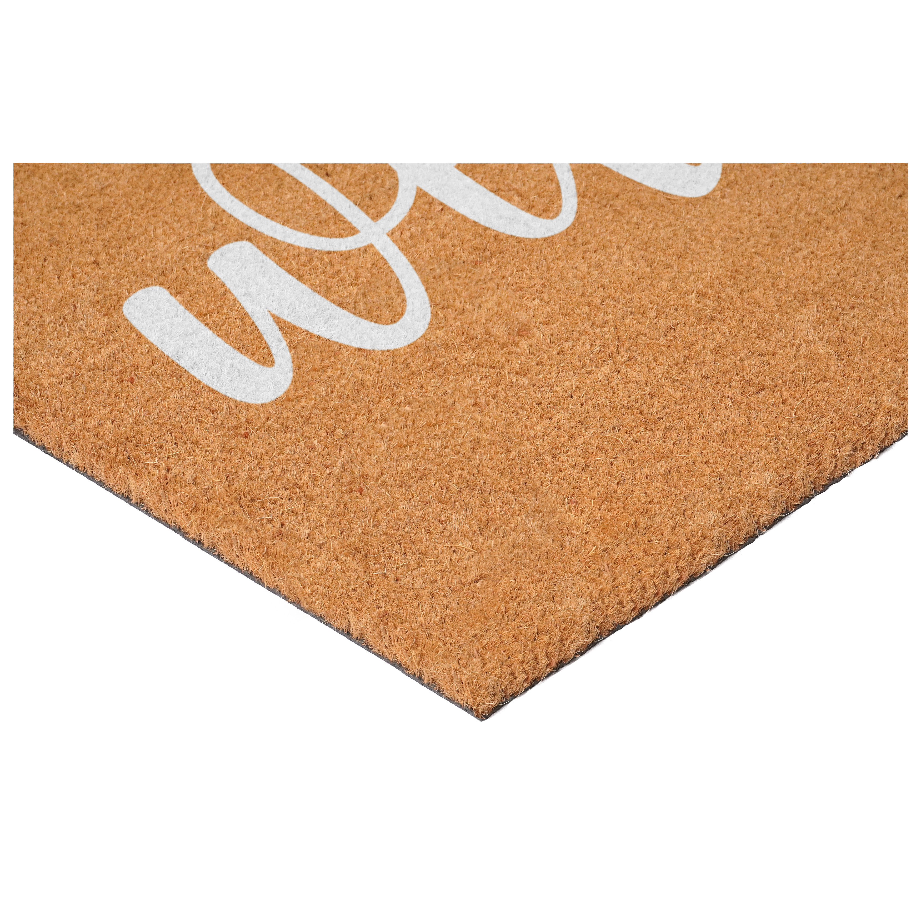 White Welcome Bow Doormat, 17" x 29"