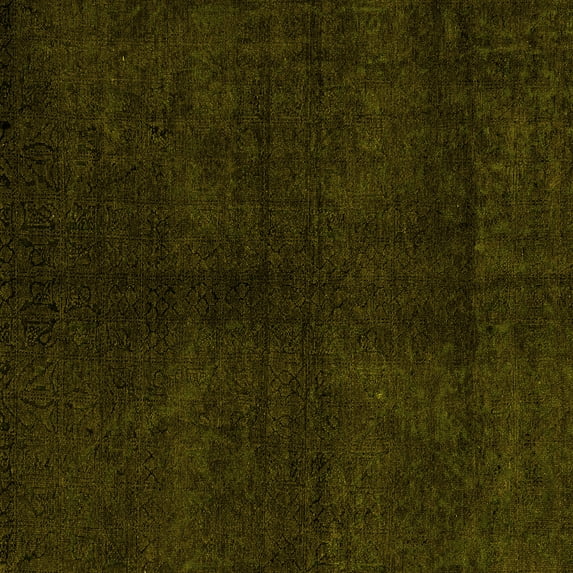 Ahgly Company Indoor Square Abstract Yellow Modern Area Rugs, 7' Square