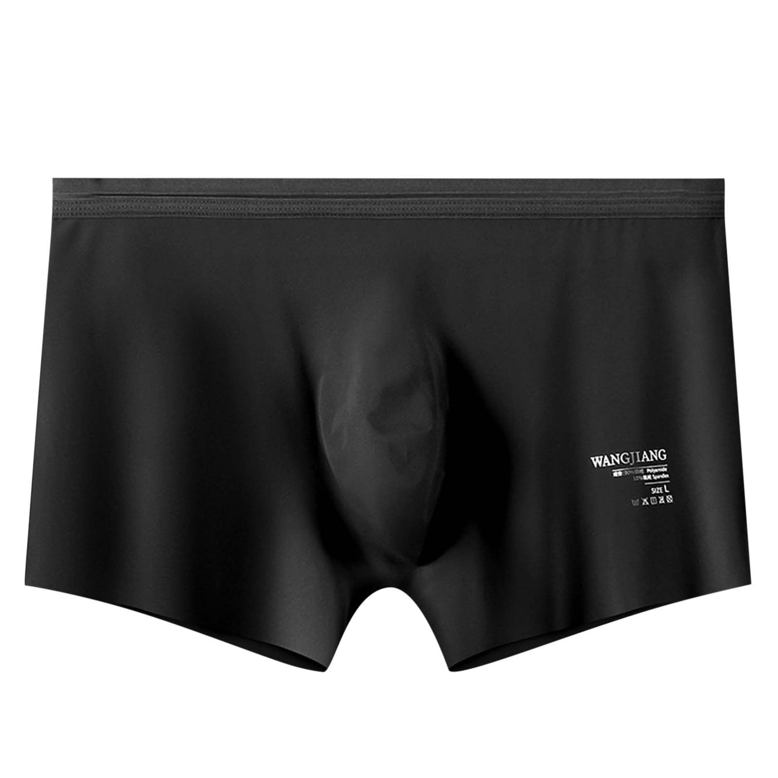 Mens Boxer Briefs Underwear For Men Solid Color Ice Silk Seamless One Piece Boxer Briefs
