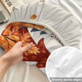 thumbnail image 4 of Cal.King Size Fitted Sheet Set - Fall Forest 3 Piece Bedding Sets 16" Deep Pocket Fitted Sheet with 2 Pillowcases, Orange Blue Trees Maple Leaf Thanksgiving Brushed Microfiber Hotel Luxury Bed Sheets, 4 of 9