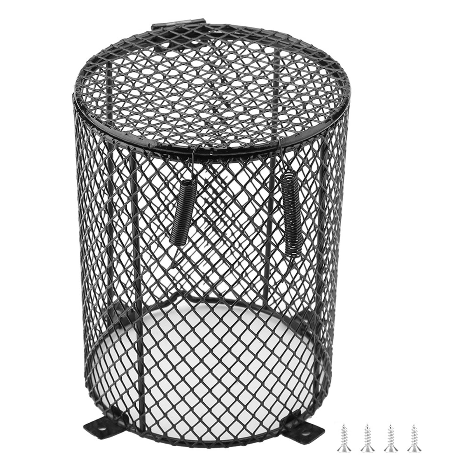 BIMZUC Reptile Anti Scald Lamp Mesh Cover, Day Night Ceramic Light Bulb Heating Lampshade Cylinder 7.09 inches / 18 cm, High Temp Resistant Iron Cage for Terrarium Pet Habitat Protector