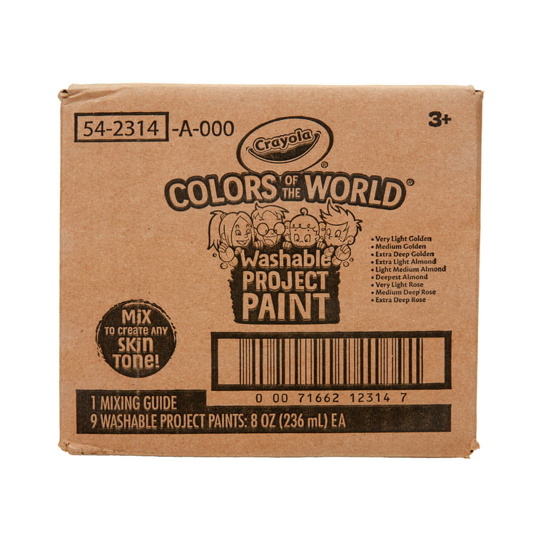  Crayola Colors Of The World Washable Paint - 8oz (9ct), Bulk  Skin Tone Paint, Kids Arts & Crafts Supplies, For Teachers & Classrooms :  Crayola: Arts, Crafts & Sewing