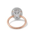 thumbnail image 3 of solitaire jewels 3CT Oval Moissanite Halo Engagement Ring For Women, 14K Rose Gold, 3 of 6