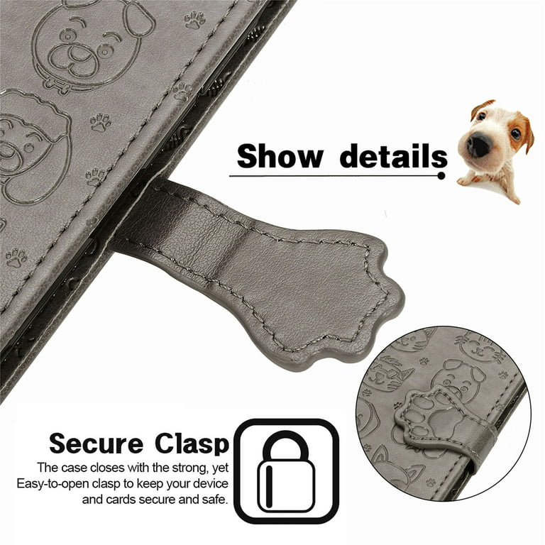 Samsung Galaxy S24 Ultra Cat & Dog Embossed Leather Case with