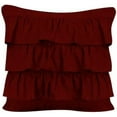 thumbnail image 4 of DNG Creations 1 Piece Three Line Ruffle Duvet Cover With Zipper Closure & Corner Ties - 800 Threads Count, 100% Egyptian Cotton ( Solid Burgundy - Twin/Twin XL ), 4 of 4