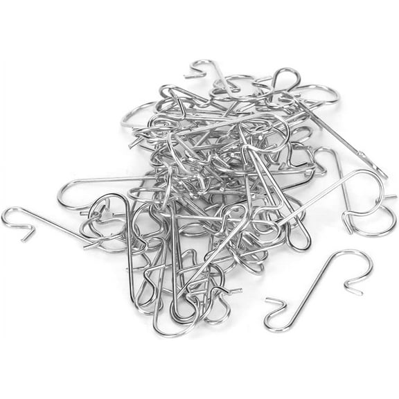 100pcs Christmas Tree Hook, Christmas Ornaments Hooks Christmas Tree Hanger Great Accessory Mini Multi Purpose Metal S Shape Hooks Holder for Christmas Tree Decoration (White)