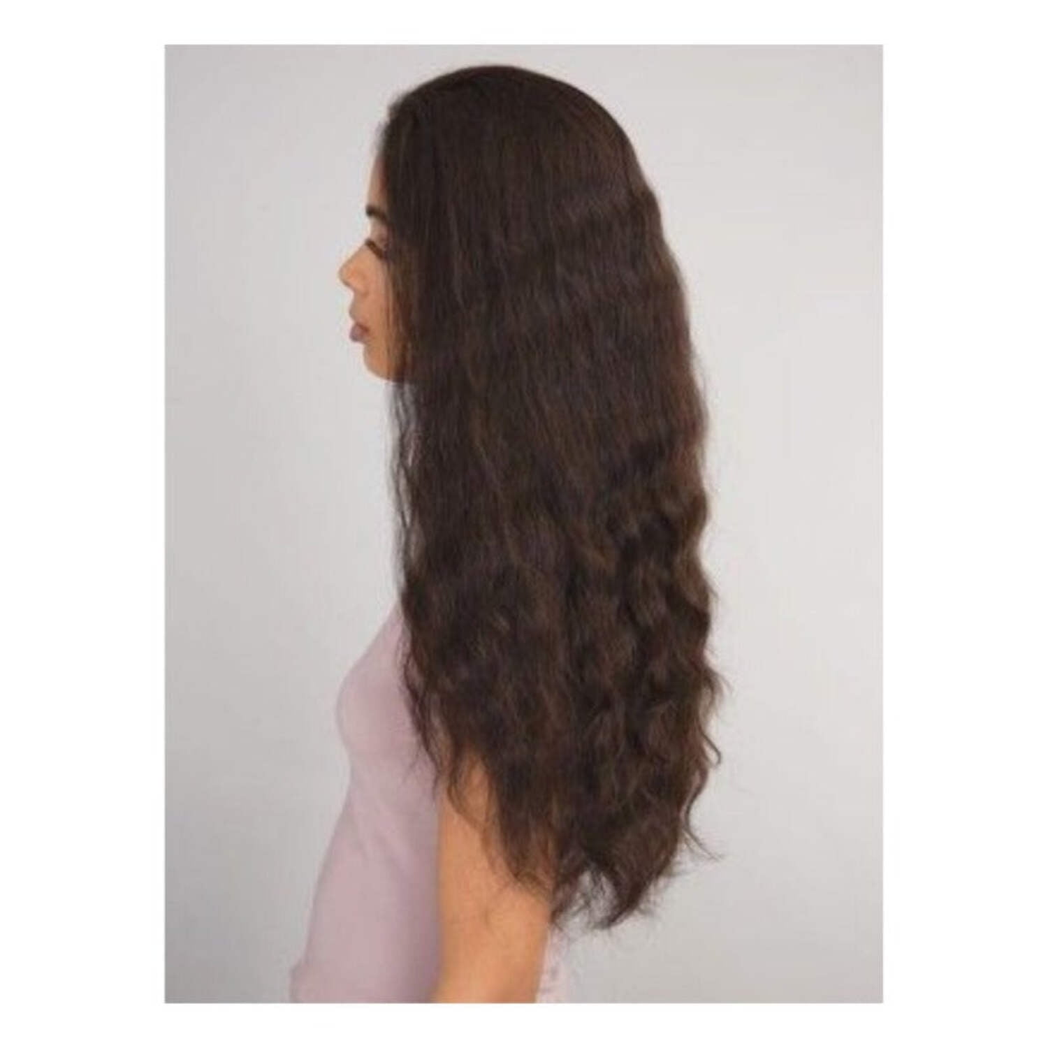 Janet Collection 100% Natural Virgin Remy Human Hair Wig- 22" Natural Part