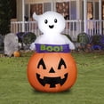thumbnail image 2 of Baby Ghost in Jack-o'-Lantern with Banner Airblown Yard Inflatable, Multicolor, 3.5', Halloween by Way To Celebrate, 2 of 8