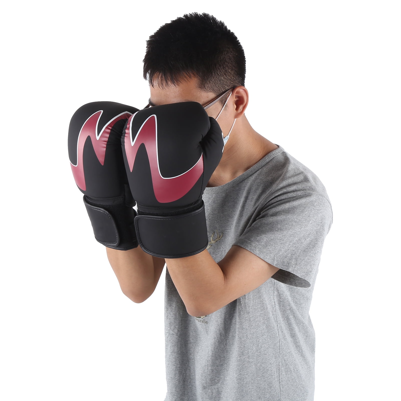 NFTIGB Pro Series Premium Boxing Gloves Unisex 12 oz (12 oz / 340 g) Training Sparring Heavy Bag Gear Red