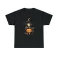 thumbnail image 2 of Teenage Witch with Pumpkin and Cat  Unisex Heavy Cotton Tee, 2 of 12